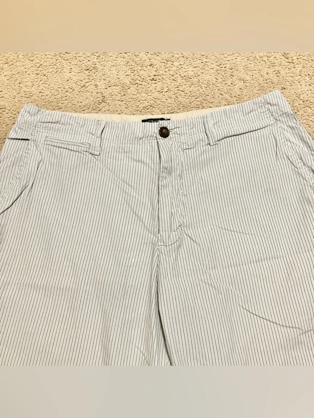 J.Crew‎ Men's Stripped Seersucker Chino Shorts 100% Cotton Blue & White Sz 34
